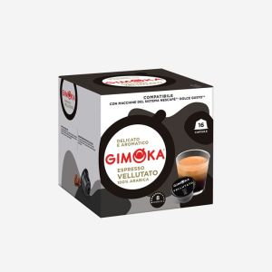 16 קפסולות קפה 100% ערביקה מבית GIMOKA איטליה – ESPRESSO VELLUTATO – למכונת דולצ’ה גוסטו