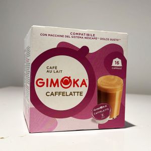 16 קפסולות קפה 100% ערביקה מבית GIMOKA איטליה – CAFFELATTE – למכונת דולצ’ה גוסטו