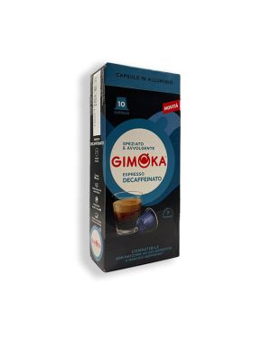 10 קפסולות אלומניום מבית GIMOKA איטליה- decaffeinato למכונת נספרסו