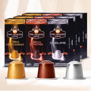 10 קפסולות קפה מבית Tre Venezie למכונת נספרסו – Oro Veneziano